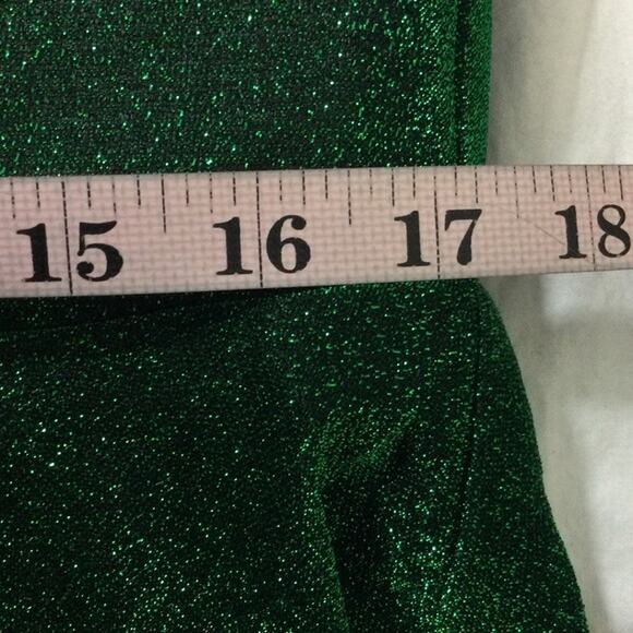 HOMECOMING 12 L Green Metallic Shimmer off shoulder party mini dress new b109 - Picture 5 of 8